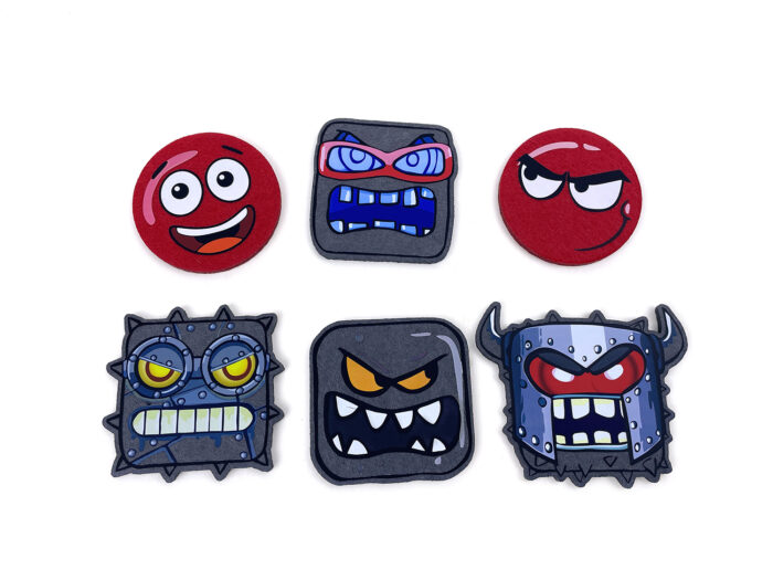 Набор игрушек Ред Бол и Лунный Босс, персонажи из игры Red Ball 4, Красный шарик, Фабричные боссы и Черные Квадраты