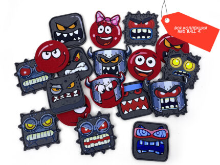 игрушки Ред Бол, персонажи из игры Red Ball 4, персонажи Красный Шарик, Боссы и Черные Квадраты