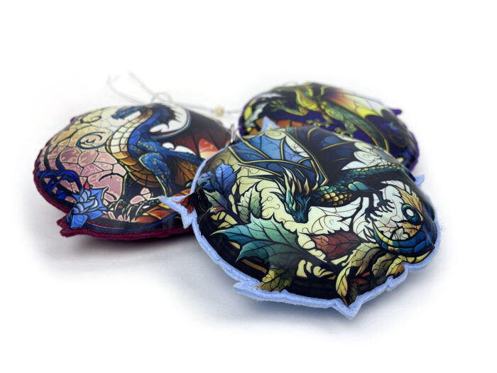 елочные украшения из фетра с драконами в стиле "витраж", сувениры с символом 2024 года, креативные подарки из фетра
